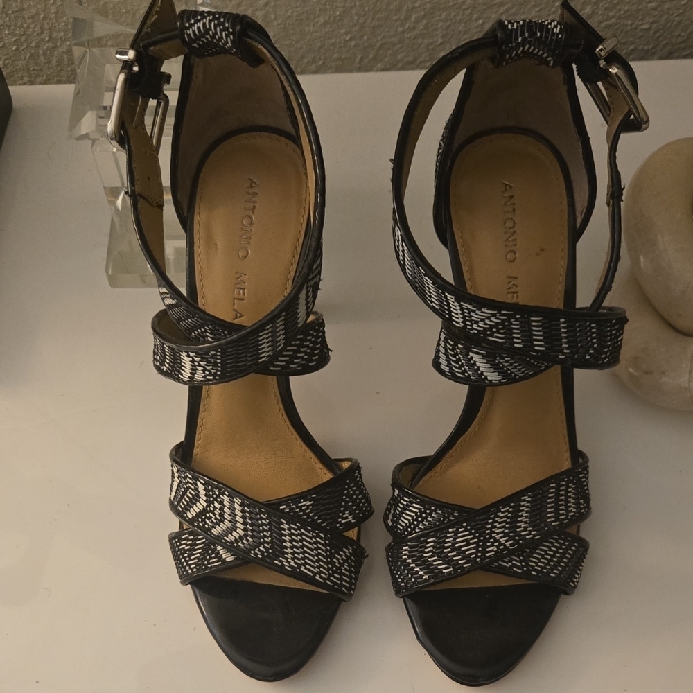 Antonio Melani Black and White Women's Sandals